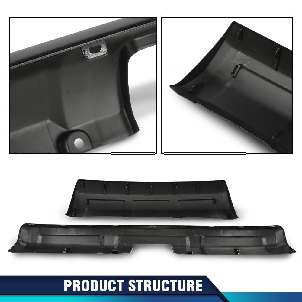 PIT66 Front & Rear Lower Valance Panel Bumper Cover, Black