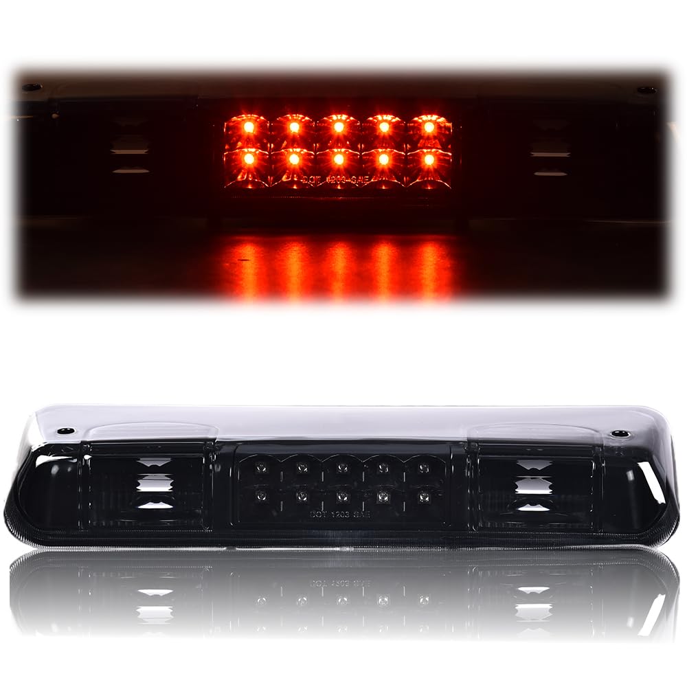 PIT66 LED 3rd Brake Light, Compatible with 04-08 Ford F-150 Lobo / 07-10 Ford Explorer Sport Trac / 06-08 Lincoln Mark LT Black Housing Black Lens
