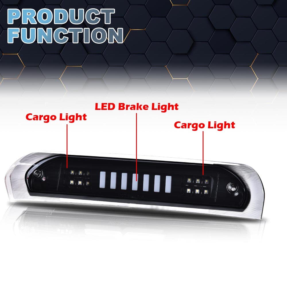 PIT66 LED 3rd Brake Light Fit 2002-2008 Dodge Ram 1500 Black Housing