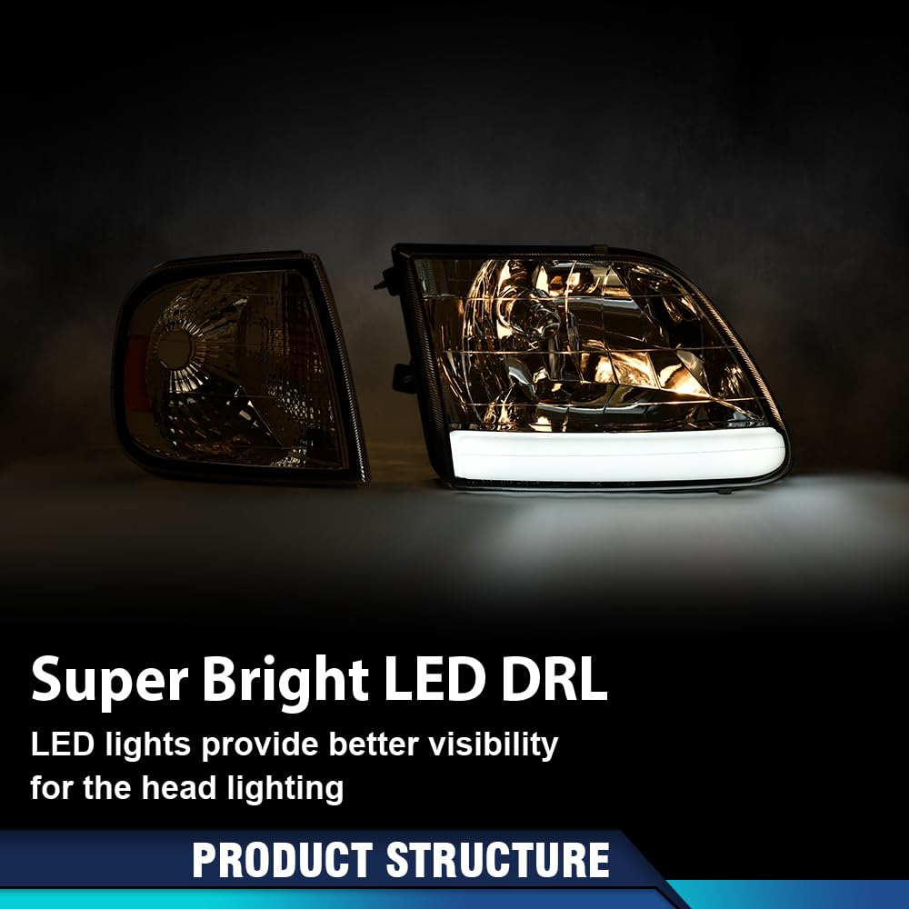 PIT66 LED Headlights Assembly Fit 1998-2003 Ford F150