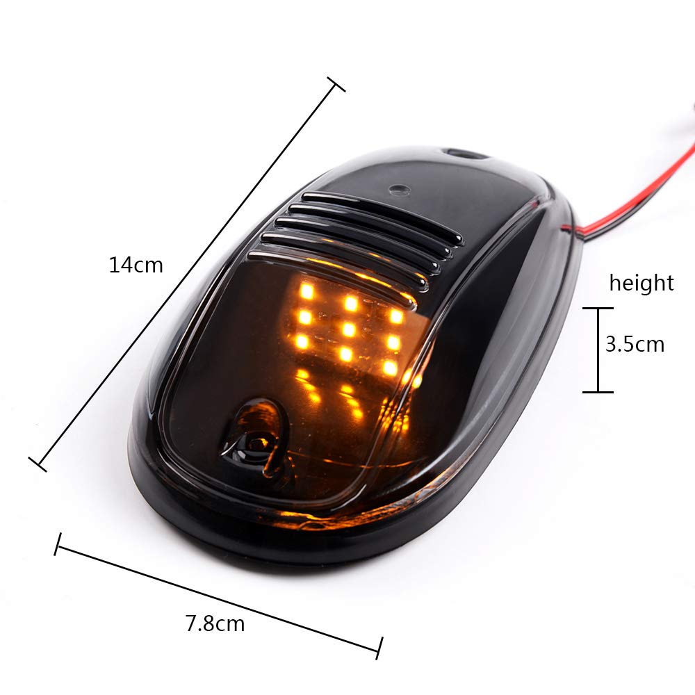 PIT66 Smoked Roof Cab LED lights,Compatible with Universal many pickup trucks, 4x4s, off-road vehicles, RVs and SUVs Marker Running Lamp 5PCS