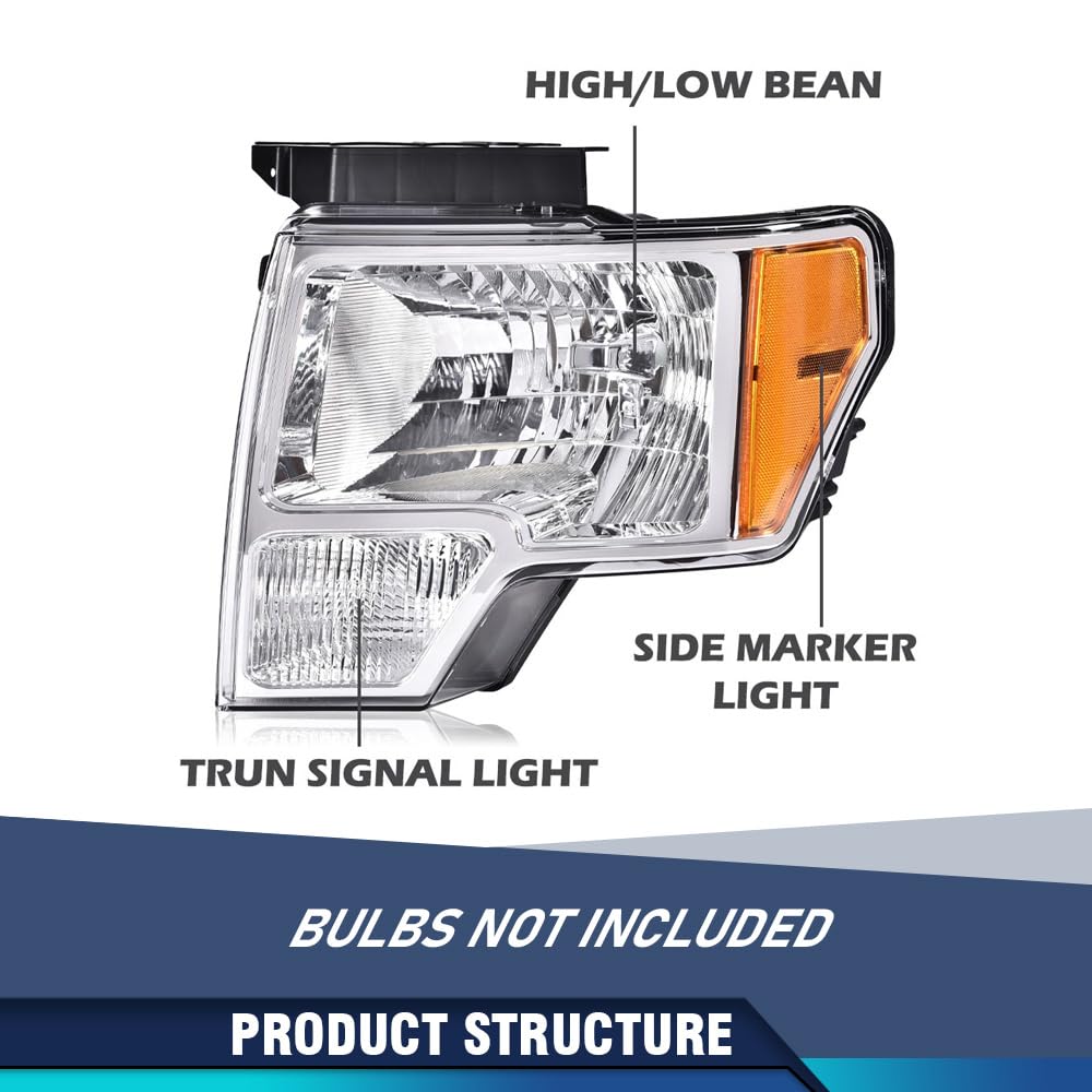 PIT66 Headlights Assembly Fit 2009-2014 Ford F150