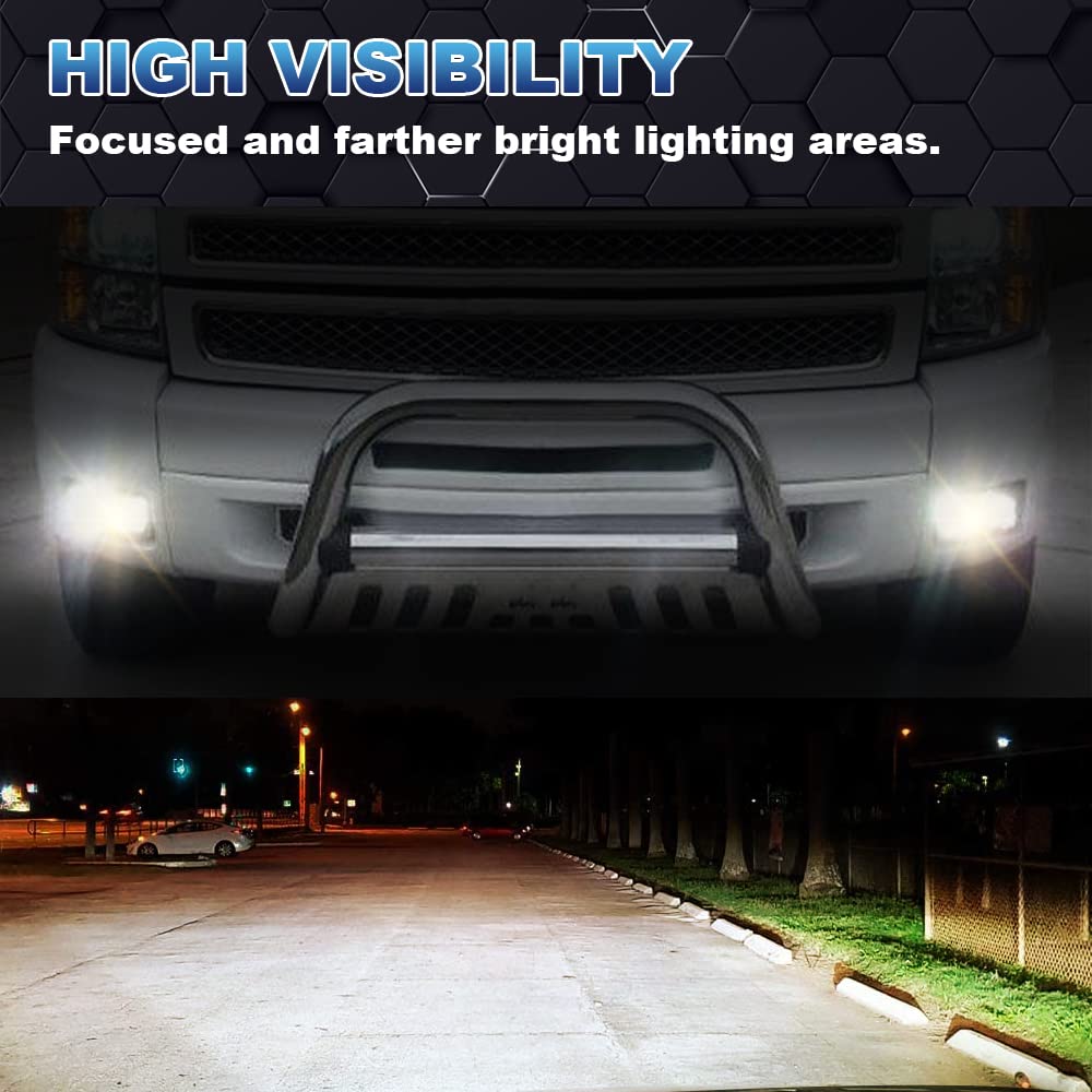 PIT66 Front Bumper Fog Light, Compatible with 2013-2015 Silverado Fog Lamp Assembly Driver & Passenger Side Left/Right Fog Lamp Accessories, faros antiniebla
