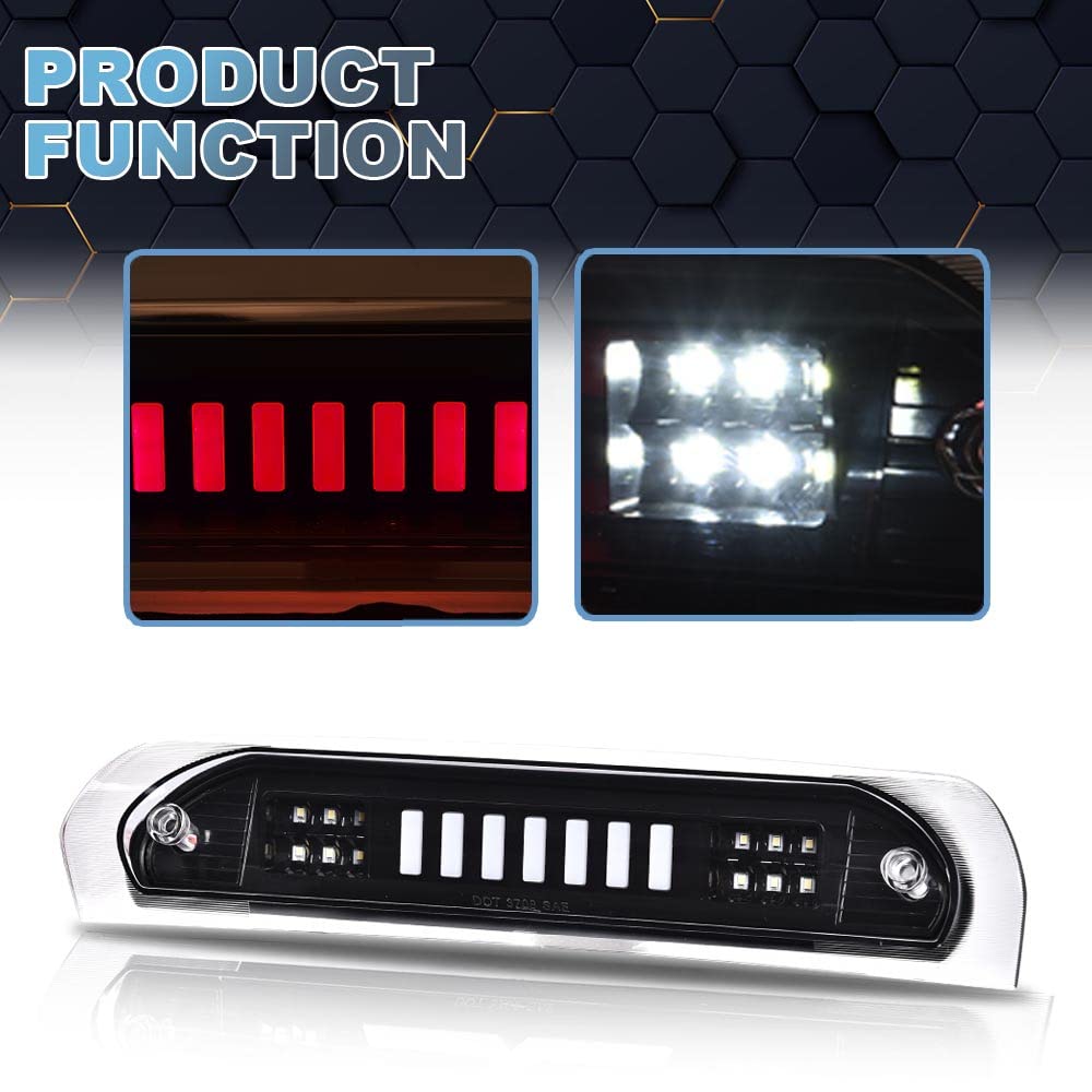 PIT66 LED 3rd Brake Light Fit Dodge Ram 1500 2002-2008 Black Housing