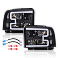 PIT66 LED DRL Headlights Fit 2005-2007 Ford F250 F350 F450 F550 Super Duty