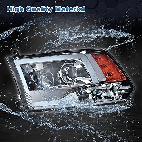 PIT66 Convex LED Projector Headlights Assembly Fit 2009-2012 Dodge Ram
