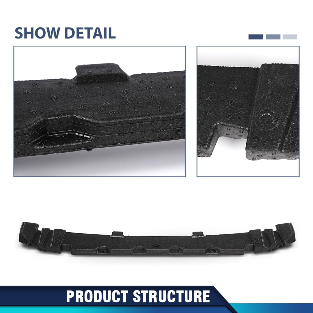 PIT66 Front Bumper Absorber Impact Foam Bar, Black