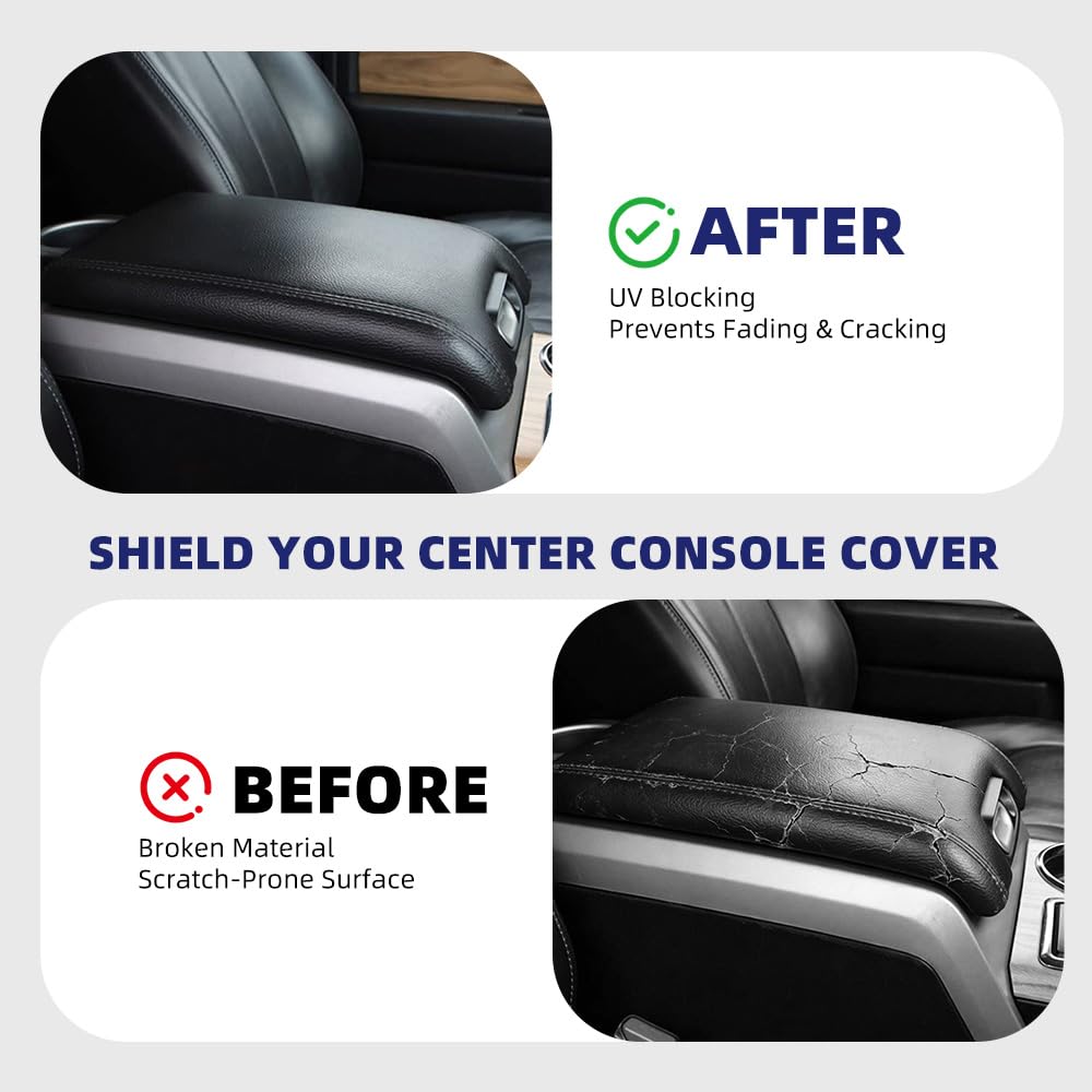 PIT66 Center Console Armrest Lid Fit Ford F150/ Mark LT 2009-2014, Black