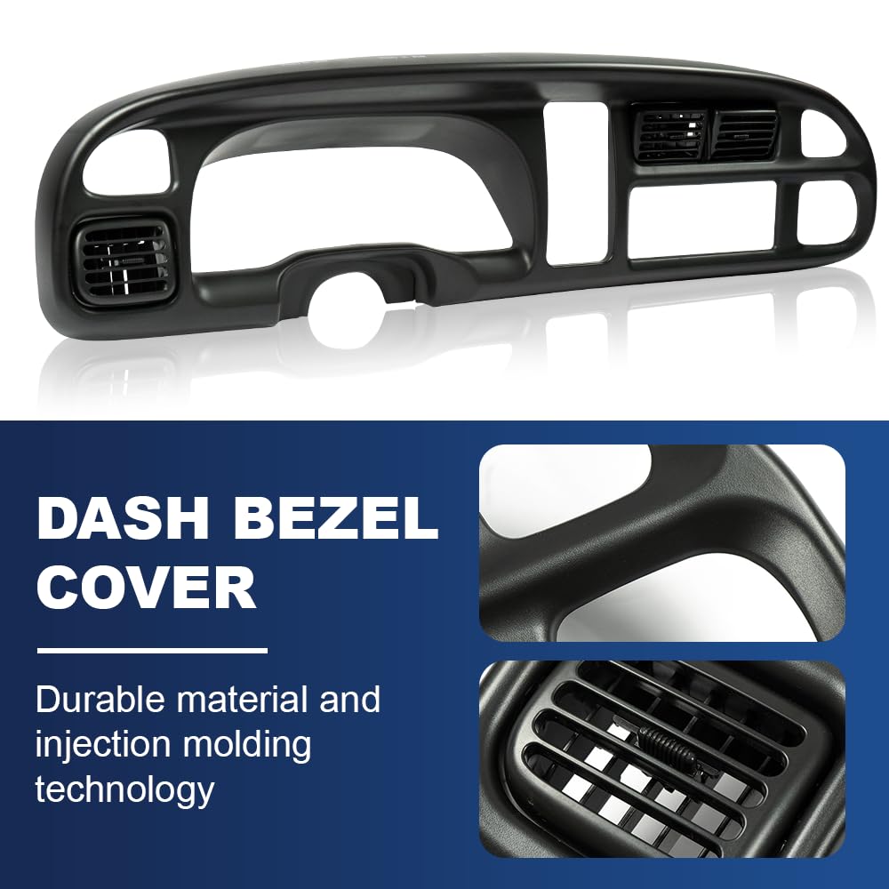 PIT66 Dash Board Bezel Cover w/Vents Fit Dodge Ram 1500 2500 3500 1998-2002