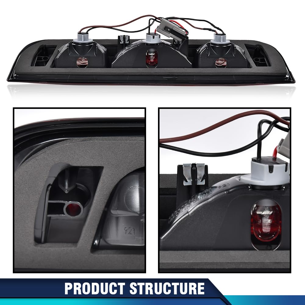 PIT66 Rear High Mount 3rd Third Brake light Compatible With Chevy Silverado 2015-2021/Compatible With GMC Sierra 1500 2500 3500 2015-2021 23509162 84900397 Red