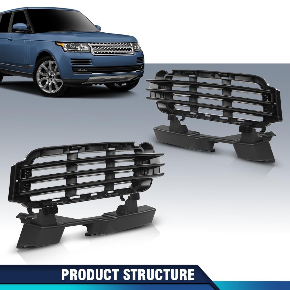 PIT66 Front Bumper Grille Grill Insert Compatible with 2013 2014 2015 2016 2017 Land Rover Range Rover LR046709 Black