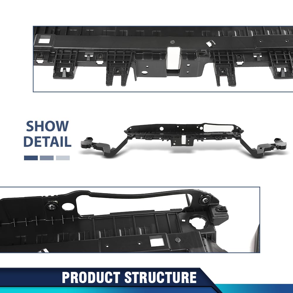 PIT66 Upper Radiator Support Core Compatible with Ford Edge (submodel: SE, SEL, ST, Titanium) 2019-2024 KT4Z16138C, FO1225260 Black PP