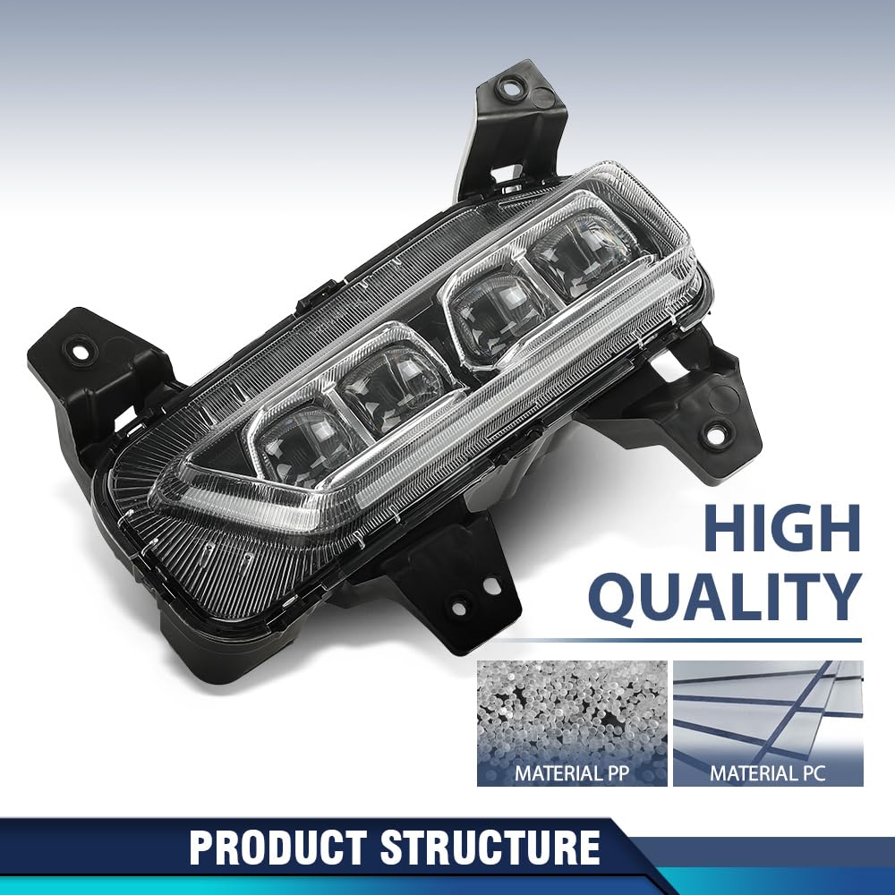 PIT66 2PCS Front Fog Light Kit, Passenger Side Clear Lens Chrome Housing