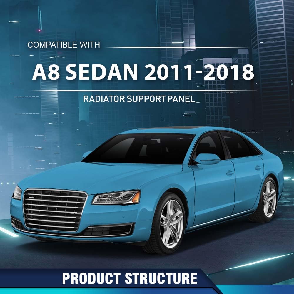 PIT66 Radiator Support Panel Compatible with Audi A8 2010-2018 4H0805594E PP Plastic