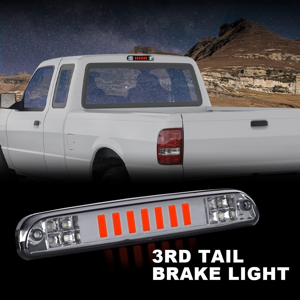 PIT66 LED 3rd Brake Light for 1993-2011 Ford Ranger/, Smoky Lens Chrome