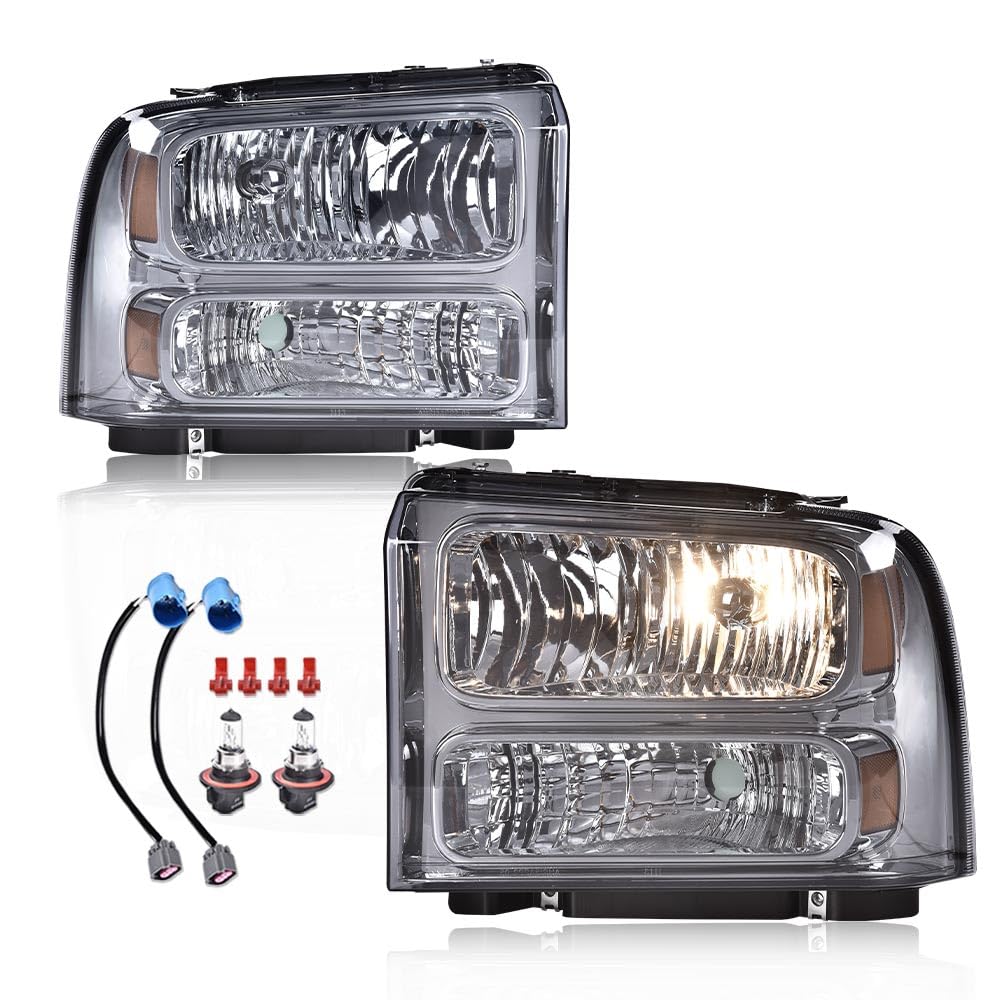 PIT66 Headlights Assembly Fit 1999-2004 Ford F250 F350 F450 F550 Super Duty