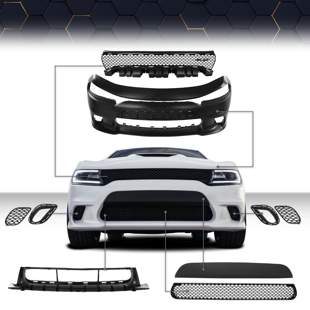 PIT66 Front Bumper Replacement Body Kit Fit 2015-2022 Dodge Charger SRT