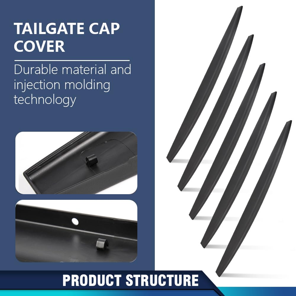 PIT66 5PCS 62.32" Tailgate Cover Cap Compatible with Dodge Ram 2009-2018