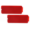 PIT66 Interior Front Rear Door Reflector Door Trim Panel Compatible with 1999-2007 Ford Super Duty F250 F350 F450 F550/2000-2005 Excursion Red Premium 2PCS