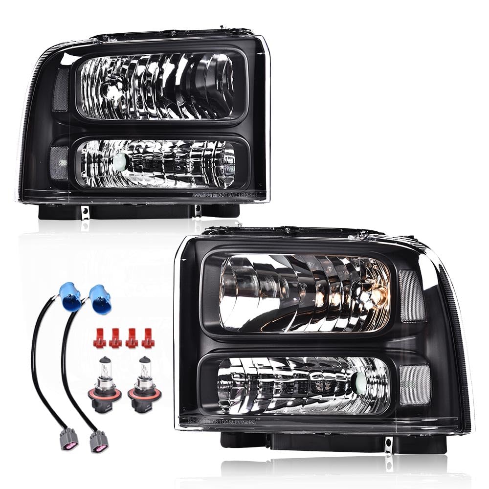 PIT66 Headlight Assembly Fit 1999-2004 Ford F250 F350 F450 F550 Super Duty