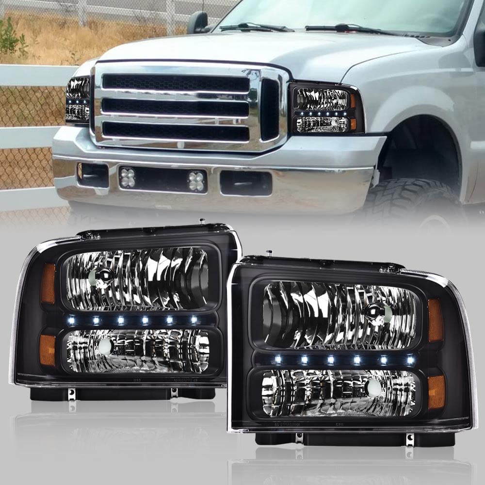 PIT66 LED Point Headlight Fit 2005-2007 Ford F250 F350 F450 F550 Super Duty