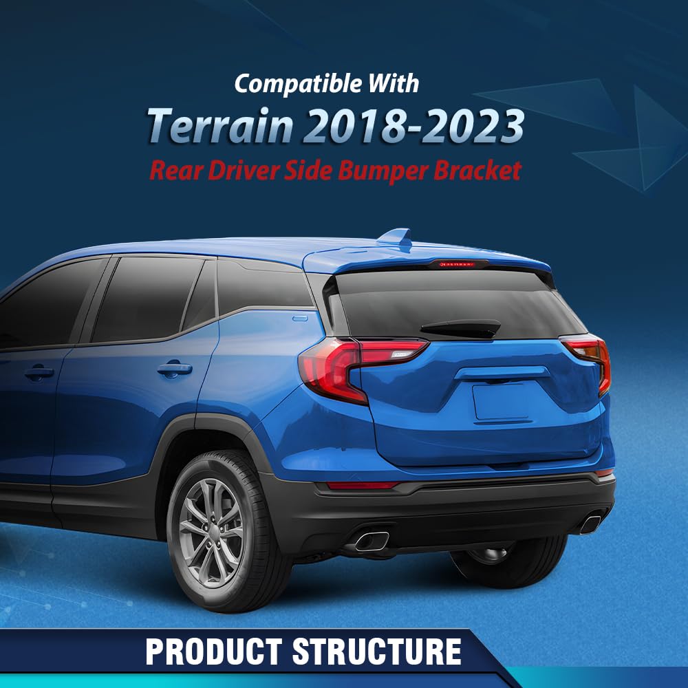 PIT66 Rear Left Bumper Bracket PP Black Fit GMC Terrain 2018-2023