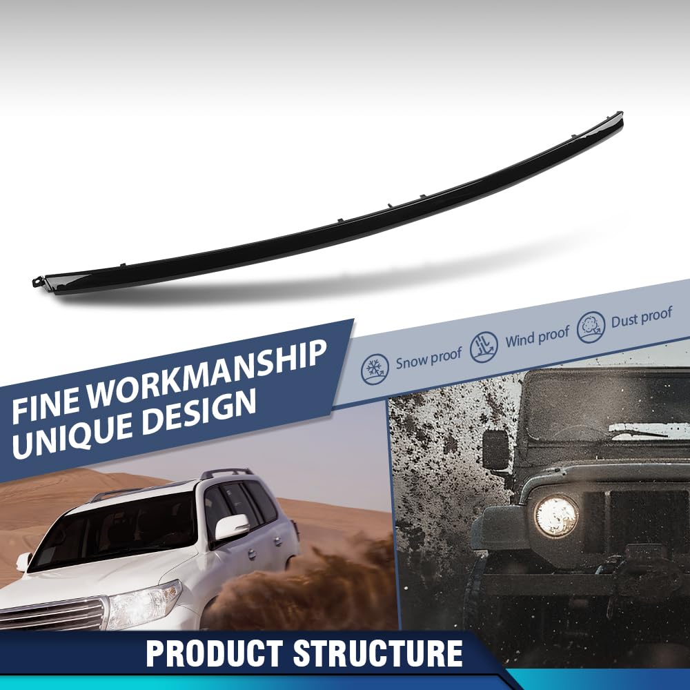PIT66 Front Bumper Trim Molding, Black