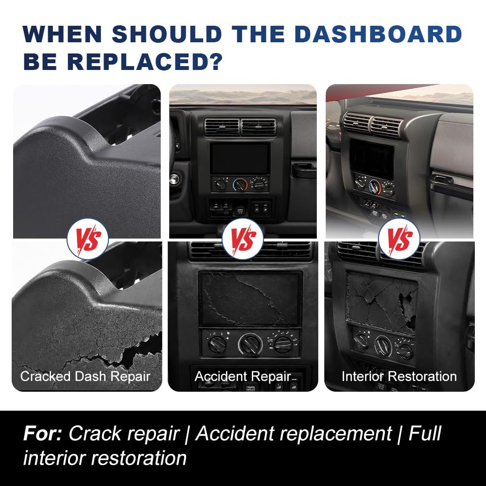 PIT66 Double Din Dash Bezel Cover Fit Jeep Wrangler TJ 2-door 1997-2002