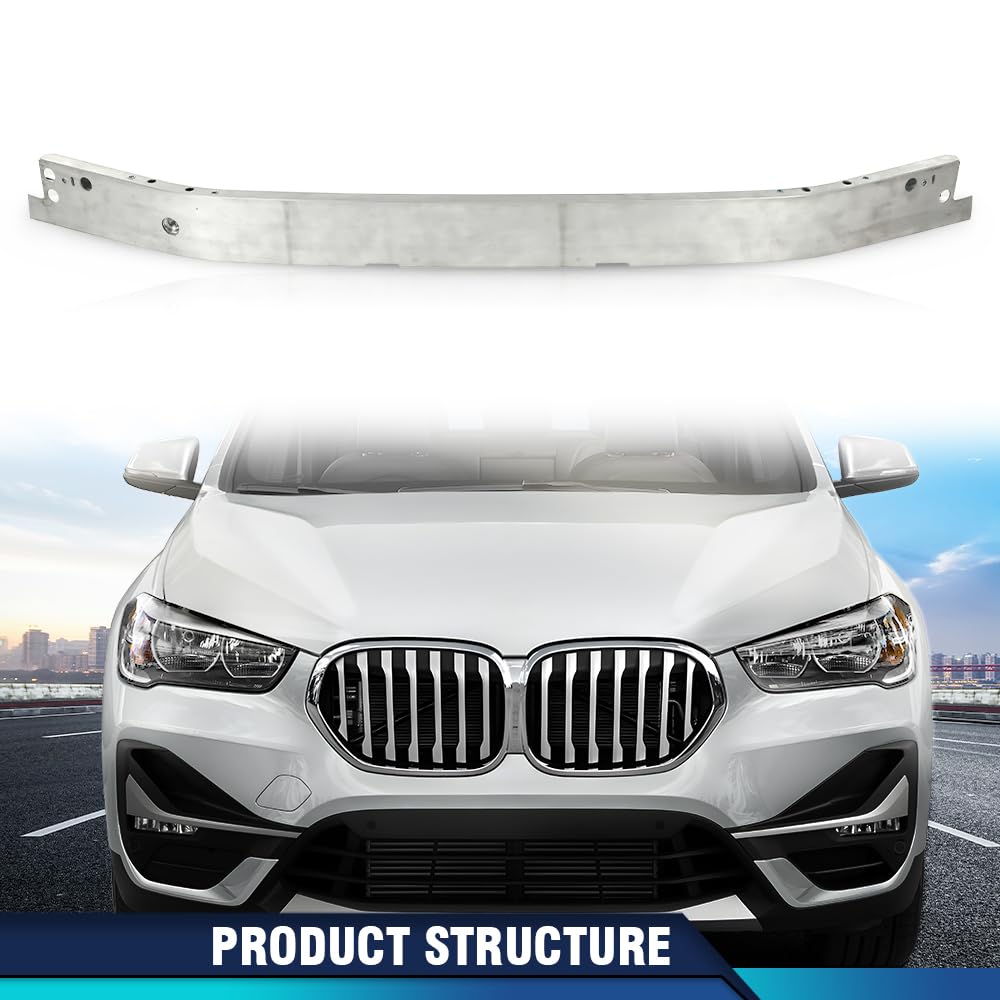 PIT66 Front Bumper Face Bar Reinforcement Compatible with BMW X1 2016-2021/Compatible with BMW X2 2018-2021 Silver 51117342439, BM1006137