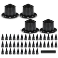 PIT66 Rear Semi Truck Front Wheel Covers Fit 22.5 24.5 Inch Wheels Black