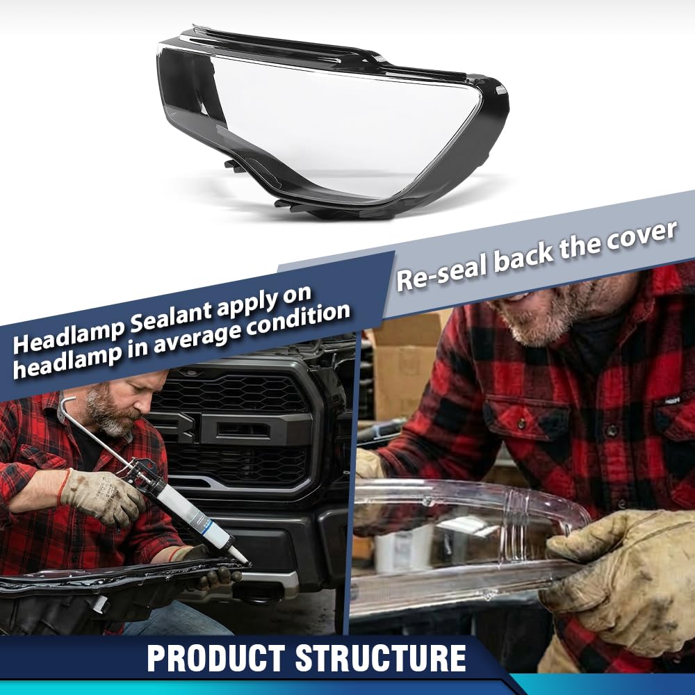PIT66 Front Left Headlight Lens Cover 1 Pc, Headlamp Lens Cover Clear Lens