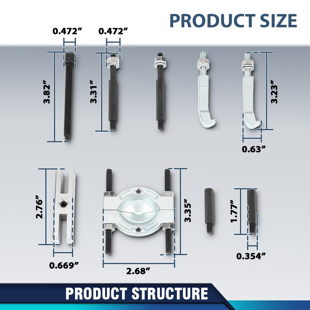 PIT66 Bearing Separator Puller Set 15-58mm Bearing Splitter Removal Tool