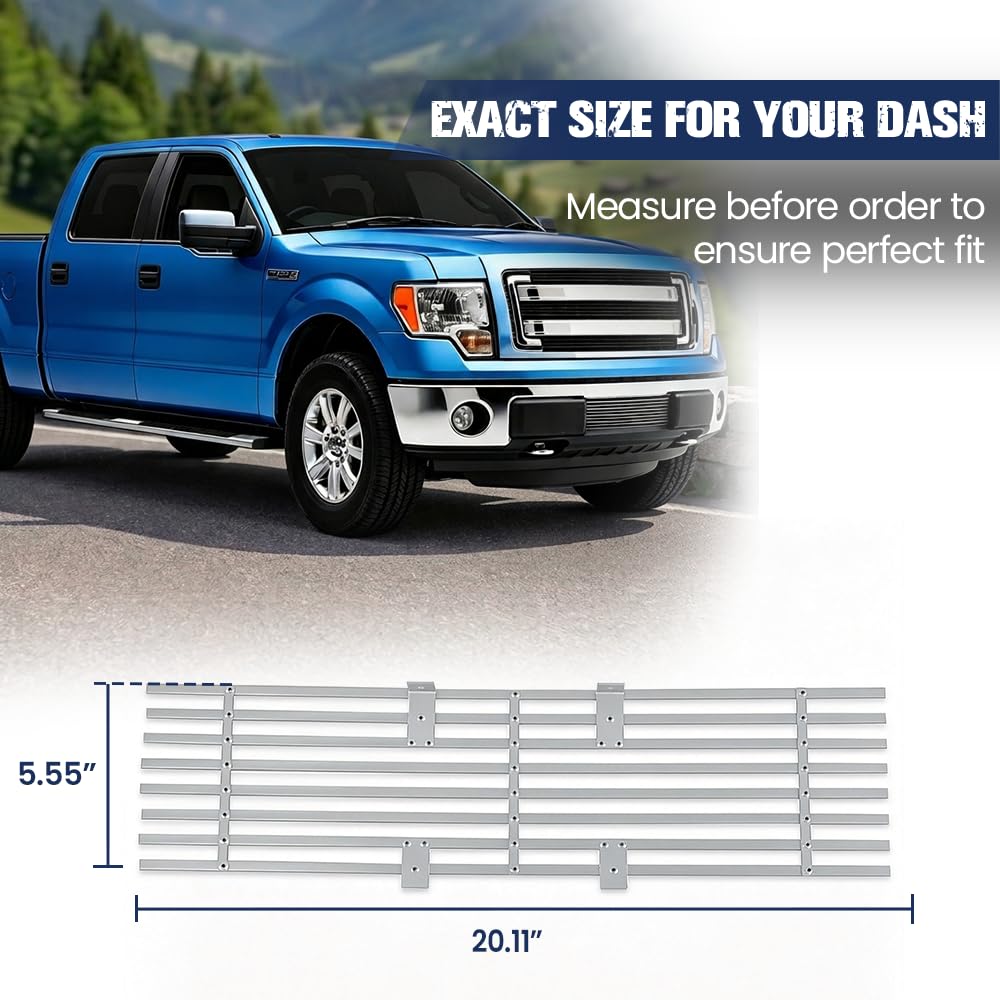 PIT66 Metal Lower Billet Grille Insert Fit Ford F150 2009‑2014