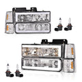 PIT66 LED DRL Headlight Assembly Fit 1994-1998 Chevy C10 C/K 1500 2500 3500