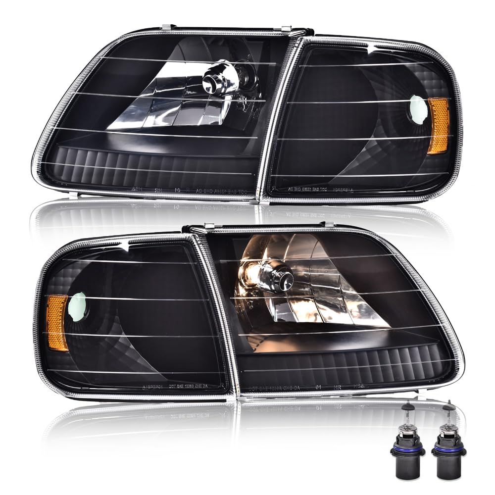 PIT66 Headlights Assembly Set Fit 1997-2003 Ford F150, 04 F150 Heritage
