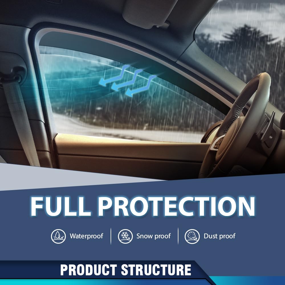 PIT66 in-Channel Ventvisor Window Deflectors and Sun Visors 4pcs Compatible with Honda Ridgeline 2017 2018 2019 2020 2021 2022 2023 2024 2025 in-Channel Rain Guards Smoke