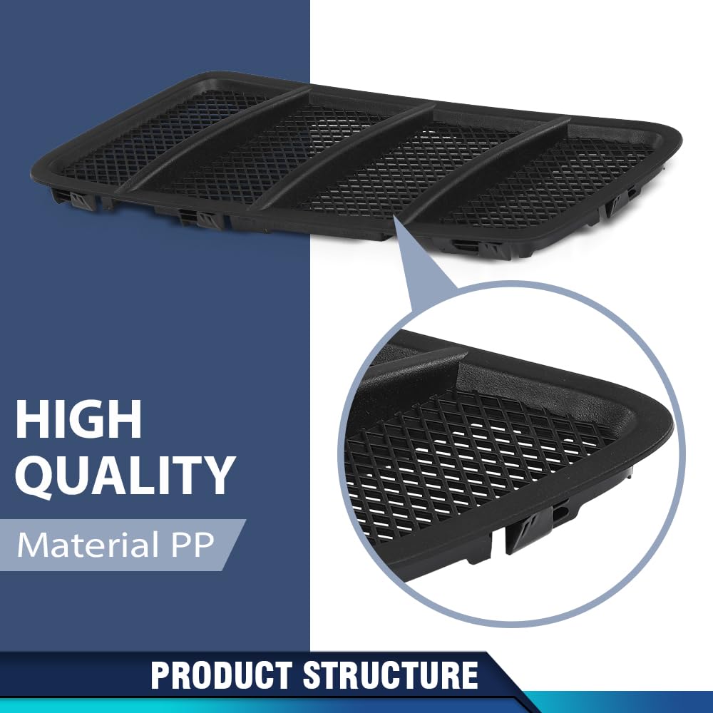 PIT66 Front Hood Air Vent Grille Cover Left Driver Side Compatible with Benz W166 GL GL350 GL450 GL550 GL63 AMG ML ML350 ML550 ML63 AMG 2012-2015 1668800105 Black PP