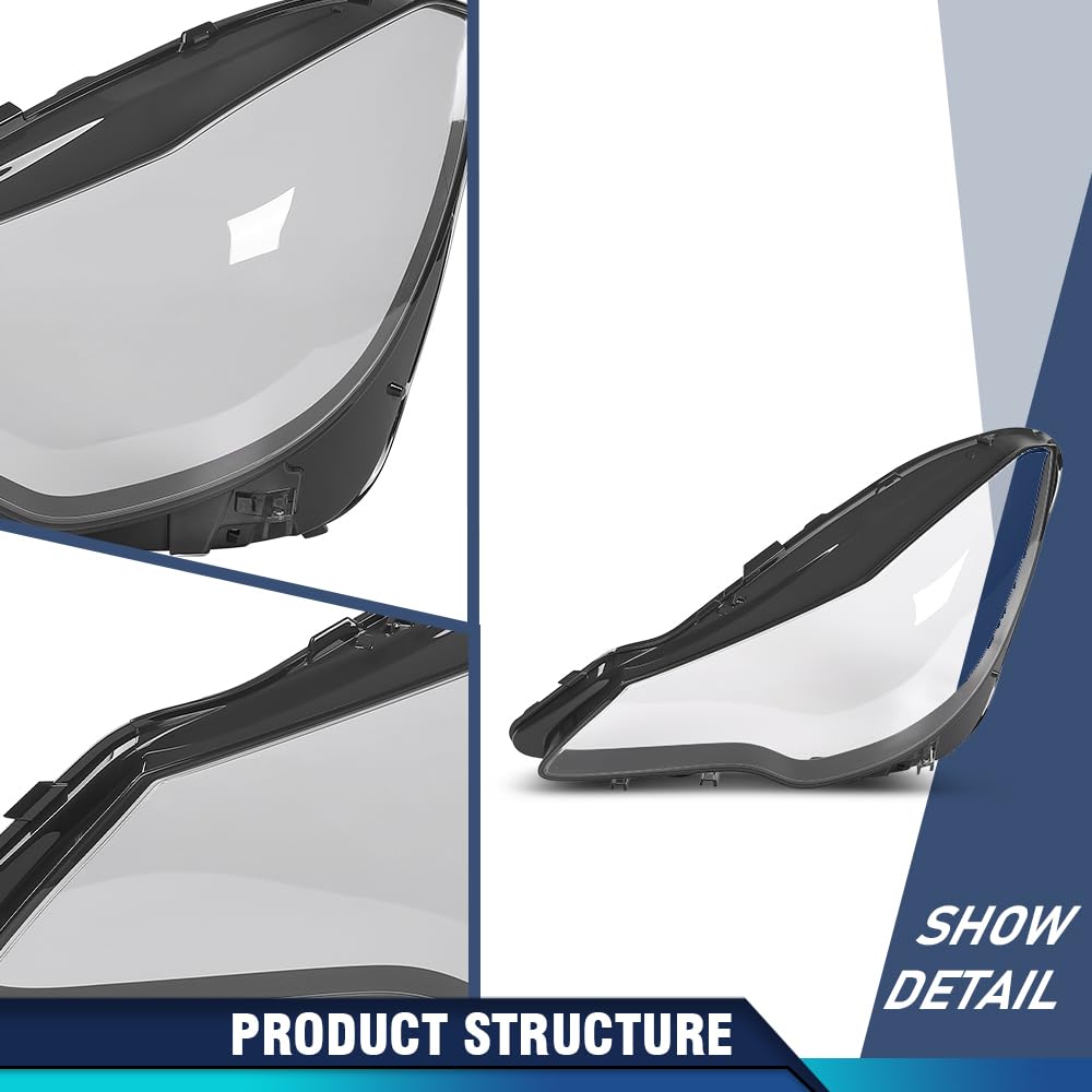 PIT66 Headlight Lens Covers Left & Right Side, Headlamp Lens Cover Clear