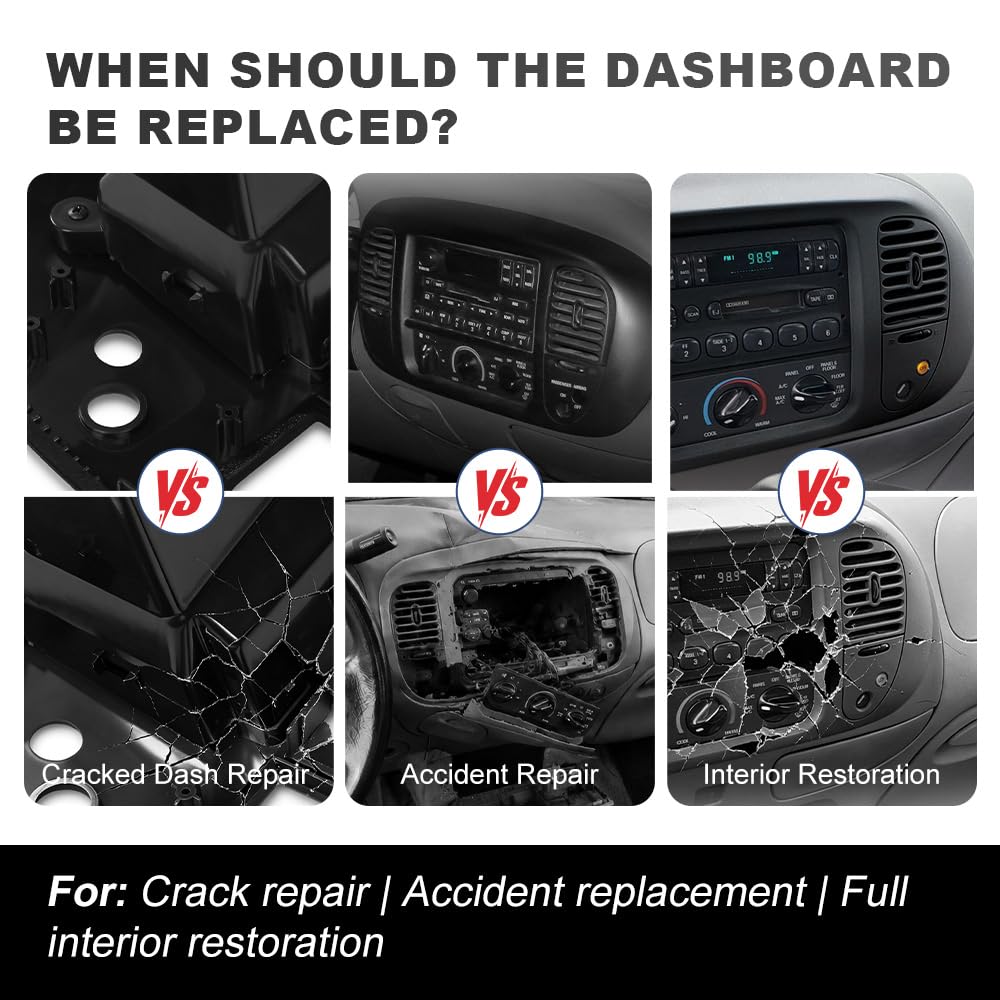 PIT66 Center Dash Panel Bezel Fit 1997-2003 Ford F150 Expedition (Black)