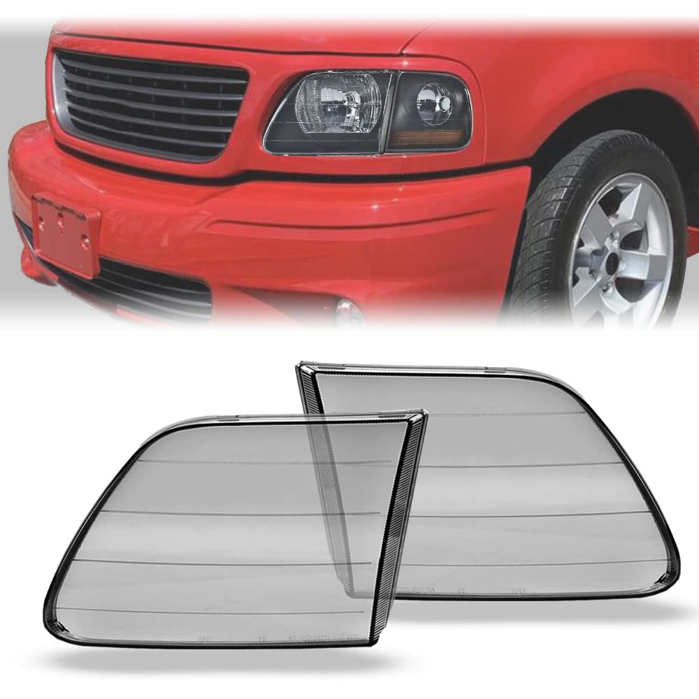 PIT66 Headlight Lens Cover, Compatible with 1997-2004 Ford F150 Expedition Smoky