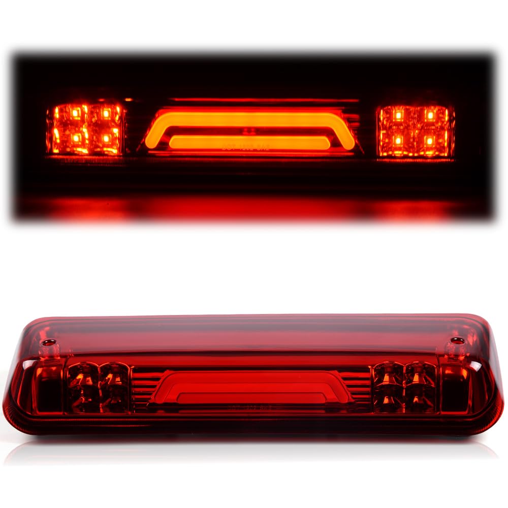 PIT66 LED 3rd Brake Light, Compatible with 07-10 Ford Explorer Sport Trac/04-08 Ford F150 Lobo/06-08 Lincoln Mark LT Third Brake Stop Lamp Light Red Lens Black Housing
