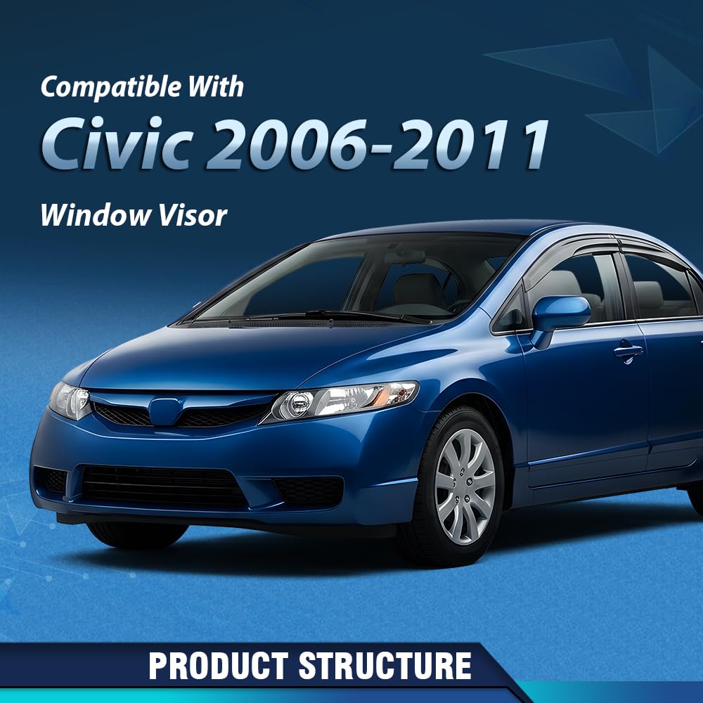 PIT66 Window Visors Rain Guards PMMA 4PCS Smoke