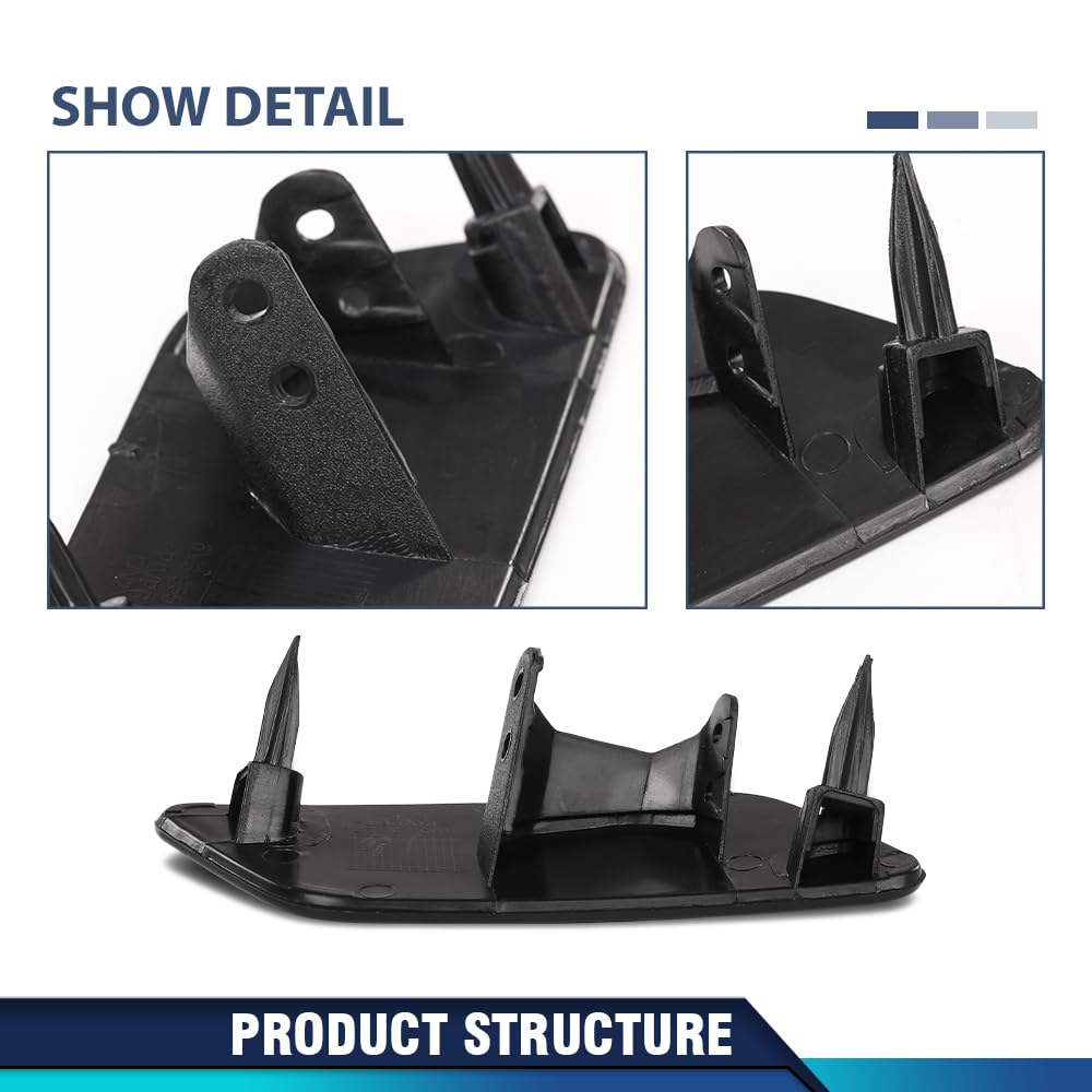 PIT66 Front Bumper Headlight Washer Cover Left & Right Compatible with Audi A3 2012-2020 8V3955275, 8V3955276 Black PC Plastic