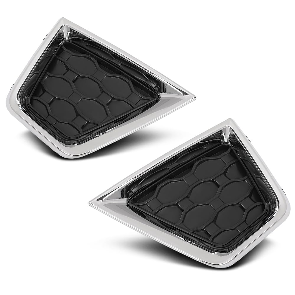 PIT66 Front Fog Light Covers 2Pcs Compatible with Jeep Renegade High Altitude 2019-2023 6VP53LXHAA, 6VP55LXHAA, CH1039204, CH1038204 Chrome Black