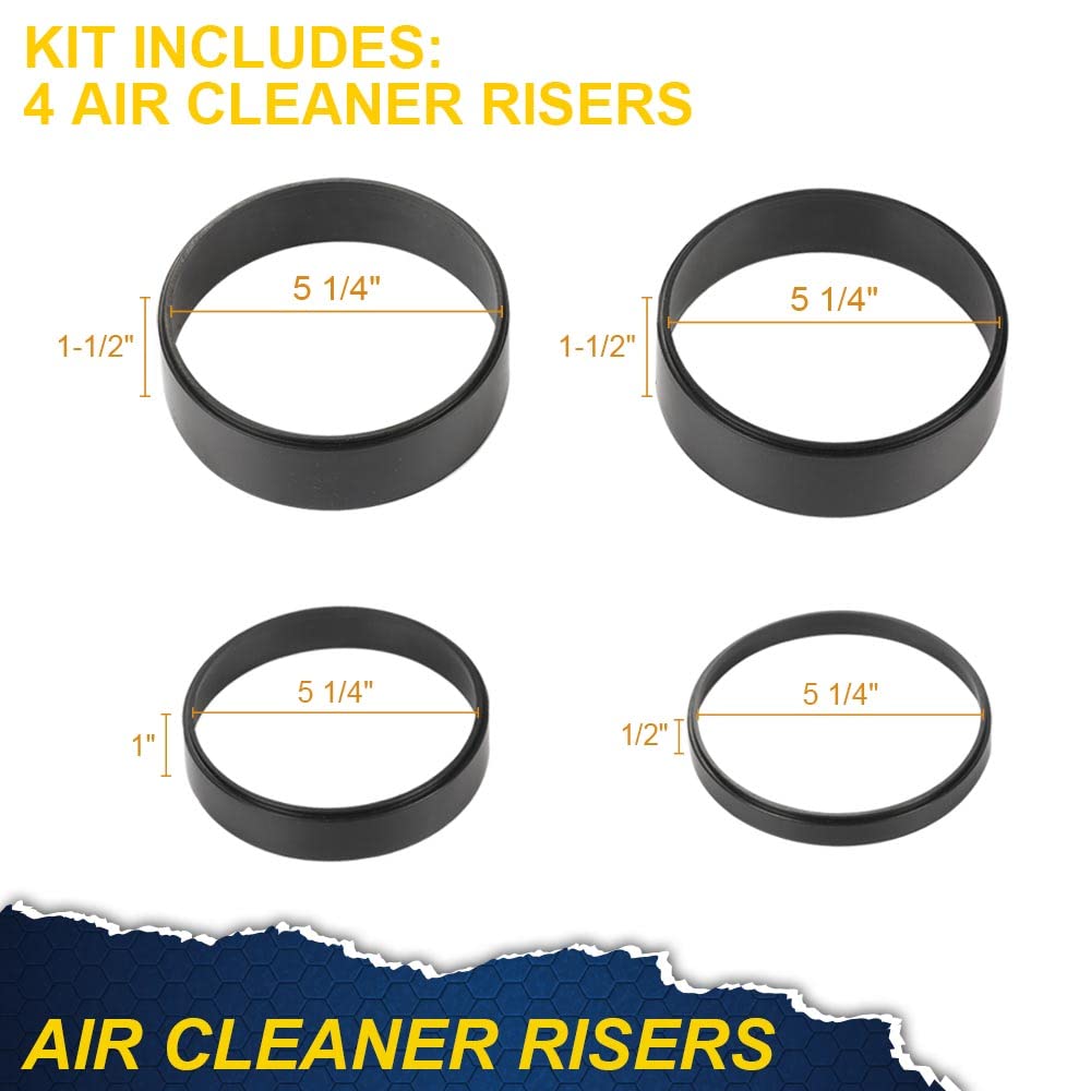 PIT66 4Pcs Air Cleaner Spacer Plastic, Black