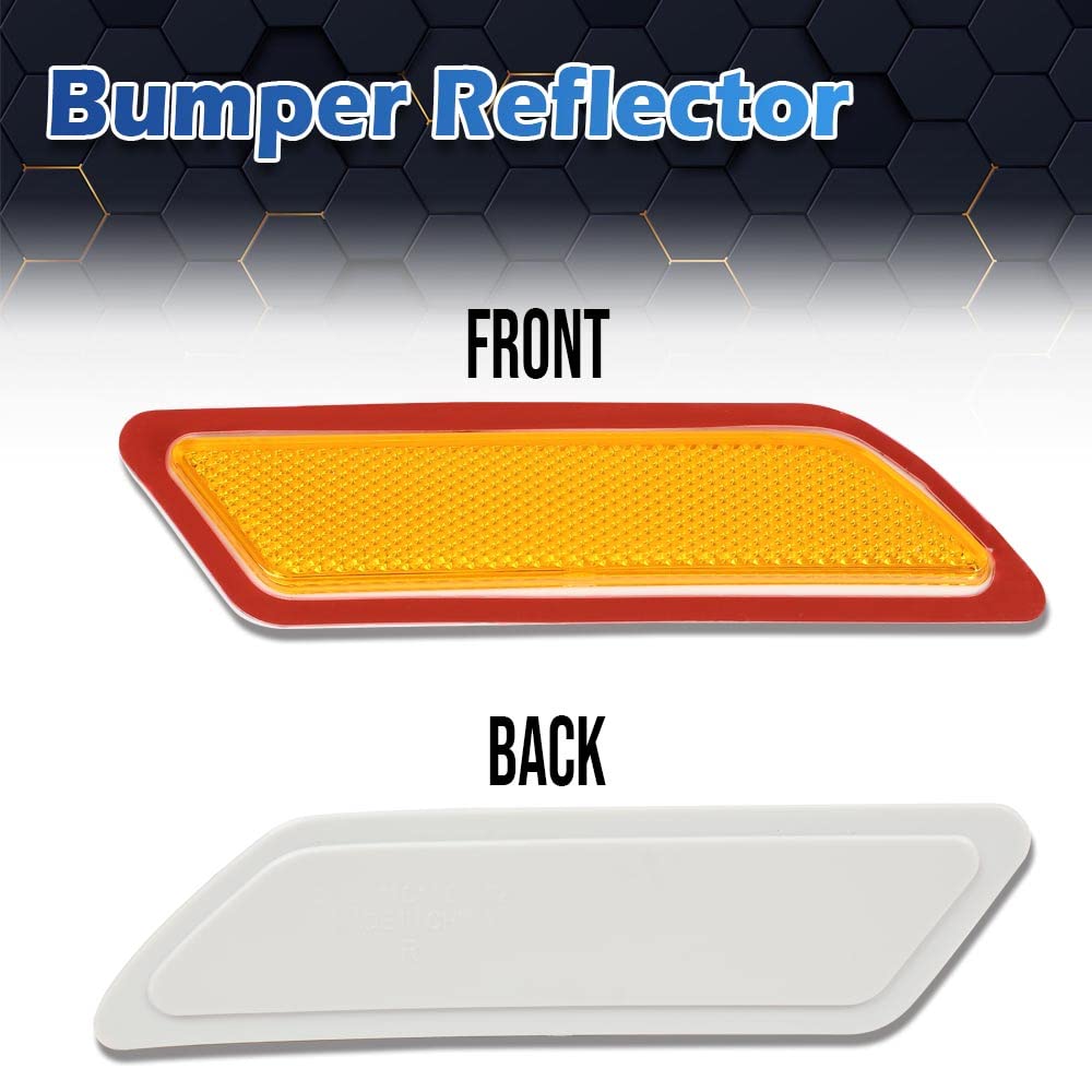 PIT66 Bumper Reflector, Compatible with 2012-2015 BMW 320i/328i/335i & 2014-2015 BMW 328d/ActiveHybrid 3 Base, Front Driver & Passenger Side, Orange #63147274522#BM2555102