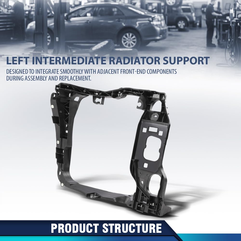 PIT66 Left Intermediate Radiator Support Assembly w/Bracket Compatible with Porsche Macan 2015–2018 OEM 95B805295 Cooling System Support Frame