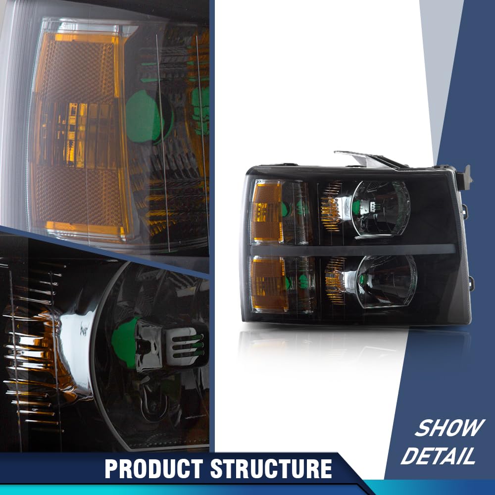 PIT66 LED Bar Headlights Fit 2007-2013 Chevy Silverado 1500/2500/3500 HD