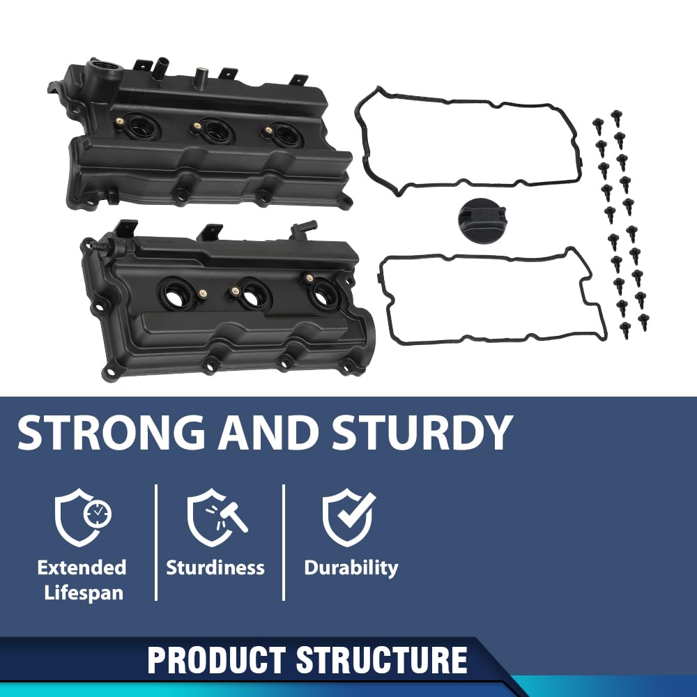 PIT66 Engine Valve Cover w/Gasket Compatible with 2005-2019 Nissan Frontier/Fit 2012-2019 Nissan NV1500 NV2500 NV3500/ Fit 2005-2012 Nissan Pathfinder 13264 EA200, 13264 EA210, 13264-EA200
