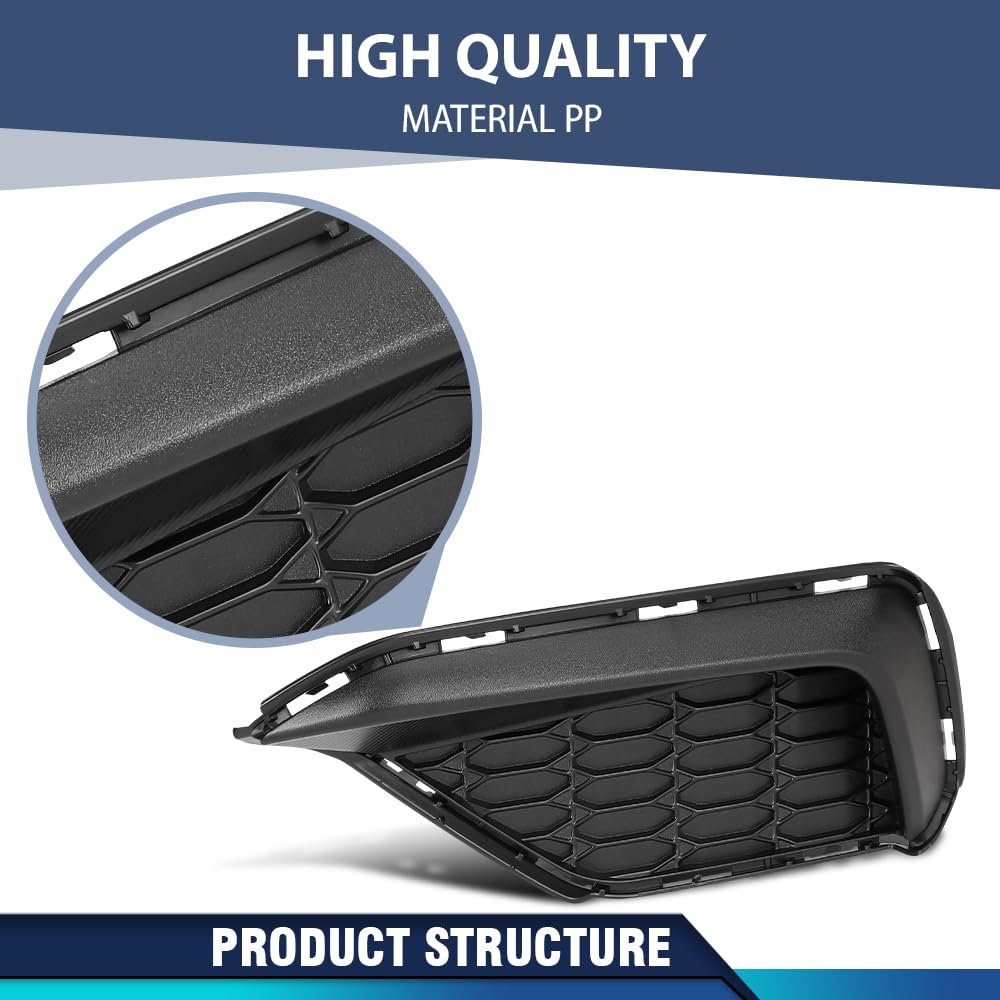 PIT66 Front Fog Light Cover Driver Left Side 1 PC, FO1038237 Black